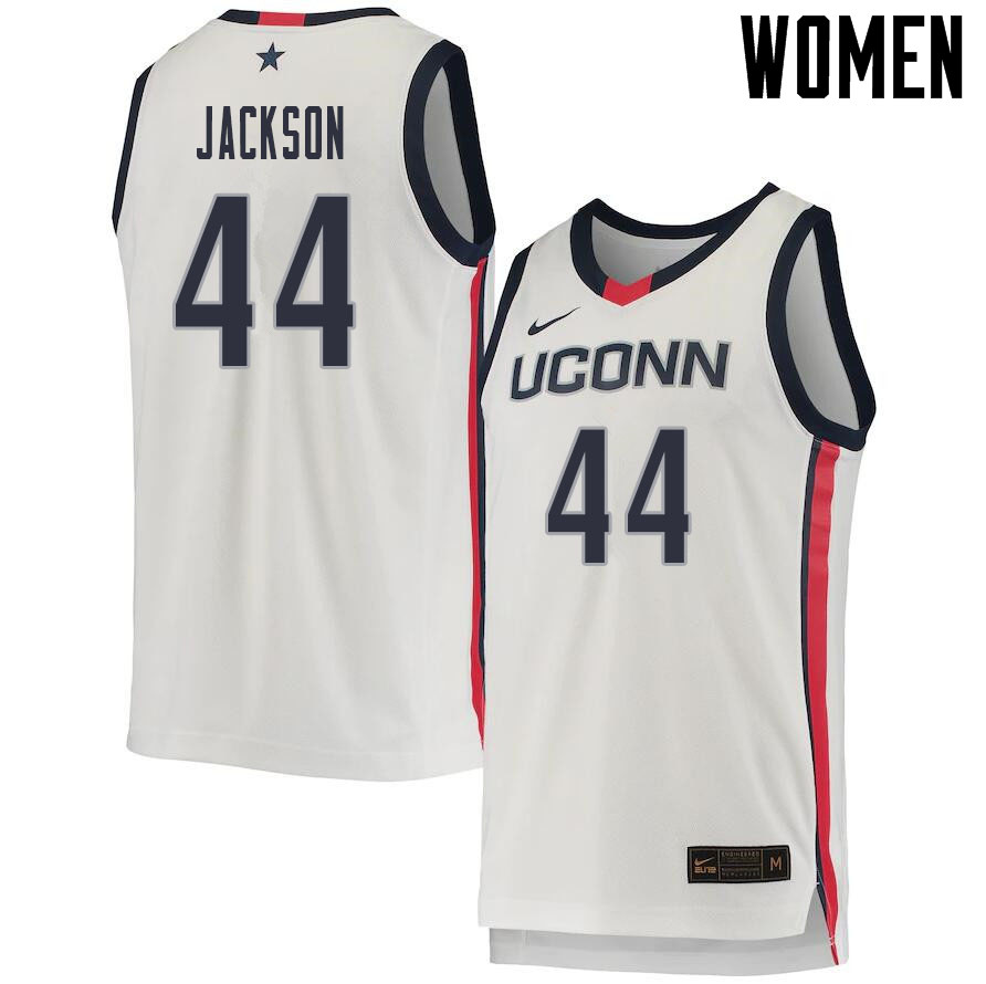 2021 Women #44 Andre Jackson Uconn Huskies College Basketball Jerseys Sale-White - Click Image to Close